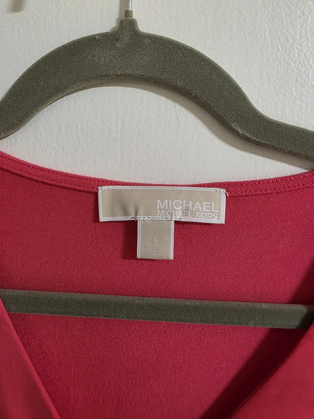 Michael Kors Bright Pink Sleeveless V-Neck Layered Top